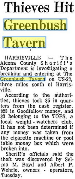 Greenbush Tavern - Nov 1969 Robbery